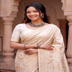 Premium Meenakari Jacquard Woven Saree with Blouse